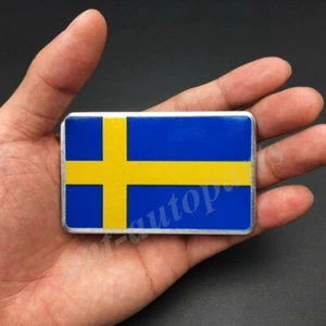 Aluminum Sweden Flag Car Emblem Badge Gift Saab Motorcycle Sticker Fairing New - Bild 1 von 1