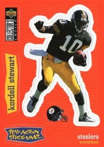 1997 UD Stick-Ums KORDELL STEWART Pittsburgh STEELERS Football Card NFL EX #S16 - Picture 1 of 2