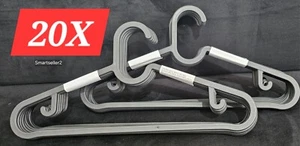 IKEA 20xHEAVY DUTY ADULT BLACK COAT HANGERS HANGER STRONG PLASTIC CLOTHES DRESS - Picture 1 of 3