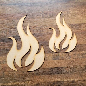 Große MDF Feuerform Bastelrohling aus Holz 10-60 cm Dekoration DIY Verzierung 01 - Bild 1 von 9