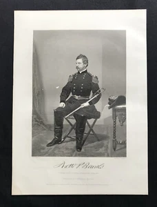 LOT OF 16 steel engraving Civil War Union Gen Admiral Banks Hooker Butler Burnsi - Picture 1 of 16