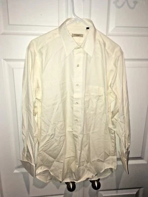 Burberry London Mens off white Dress Shirt Sz 15 /32 Button Down Long Sleeve - Image 1 of 4
