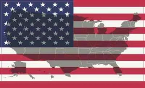 5X3 Map Shadow American Flag Sticker Vehicle Stickers Vinyl Patriotic Car Decal - Picture 1 of 1