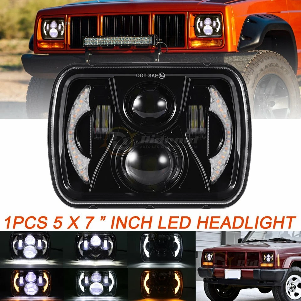 FOR TOYOTA PICKUP TRUCK 7X6" 6X7inch Rectangle LED HI-LO DRL BULB HEADLIGHT - Image 1 of 4
