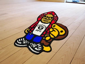 Custom Kid Cudi MOTM Bape Baby Milo Sneakerhead Hypebeast Carpet Living Room Rug - Picture 1 of 6