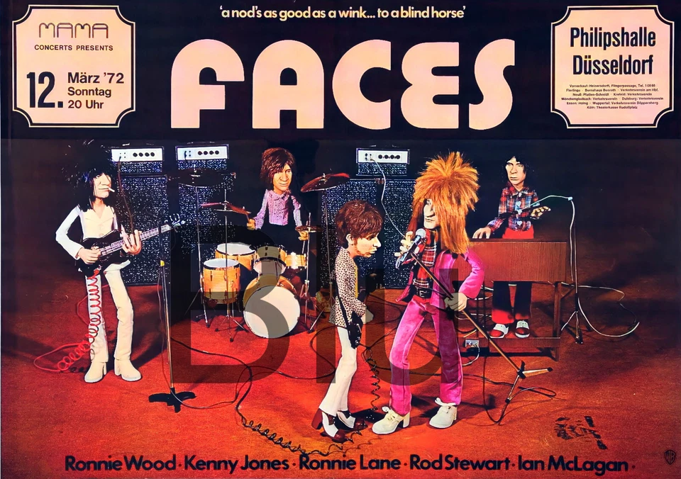 1972 Rod Stewart & Faces Concert Poster 13x19" Photo Print