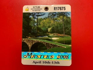 Trevor Immelman Winner Golf Masters Champions 2008 Weekly Badge Ticket - Picture 1 of 2
