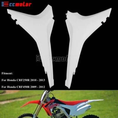 White Dirt Bike Side Cover Air Box Panels For Honda CRF250R CRF450R 2009-2013 - Image 1 of 4