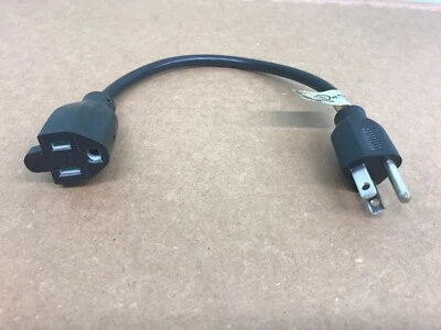 NEW TRIPP LITE P022-001 1FT POWER CORD EXTENSION CABLE 5-15P TO 5-15R 10A 18AWG - Image 1 of 3