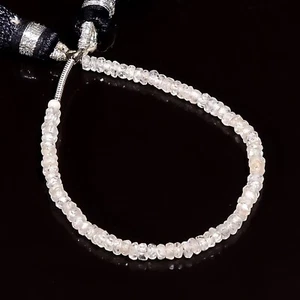 Natural White Zircon Gemstone Rondelle Faceted Beads 3X3X2 mm Strand 4" E-2204 - Picture 1 of 1