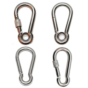 Karabinerhaken Karabiner Schraubkarabiner Feuerwehrkarabiner Sicherung Haken V2A - Bild 1 von 6