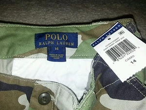 RALPH LAUREN BOYS CAMO SHORTS14 NWT MILITARY ARMY - Picture 1 of 4