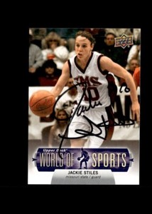 Jackie Stiles 2011 Upper Deck World of Sports authentic autographed card