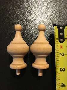 Solid Wood Finials - Set Of 2 ( 2-3/4” Tall ) - Picture 1 of 4