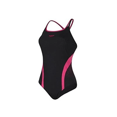 Speedo Mujer Competitivo Negro Rosa Traje de Baño Bañador - Imagen 1 de 4