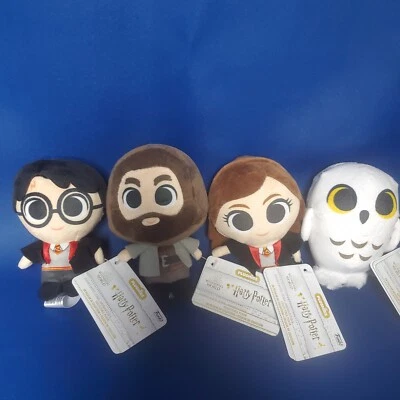 4pk Funko Plush Harry Potter S2 Holiday 4 Inch Hedwig Owl Hagrid Hermione New - Image 1 of 4