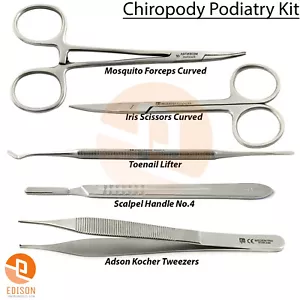 Kit de podología quiropodia cuidado de uñas cirugía extracción de uñas encarnadas fórceps de tijera - Imagen 1 de 5