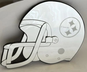 Casco espejo de vidrio Pittsburgh Steelers NFL arte de pared decoración grabado/logotipo grabado - Imagen 1 de 5