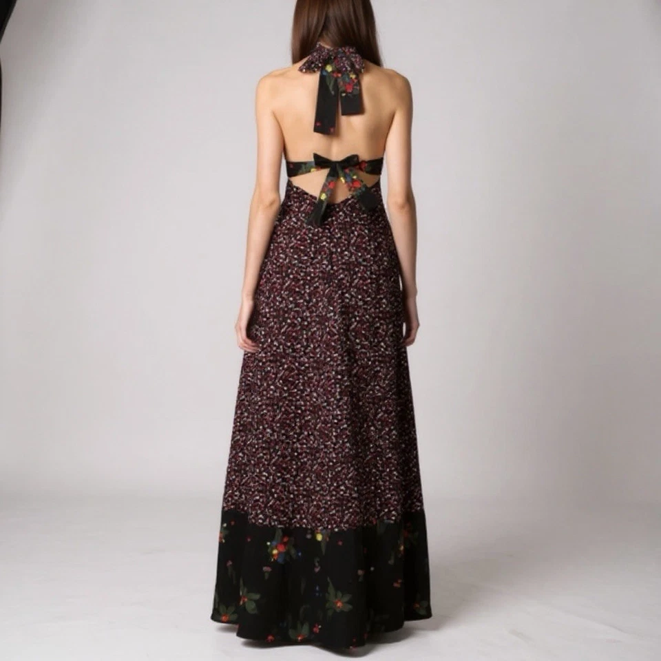 Jack от BB Dakota смешанный цветочный с бретелью через шею макси платье размер маленький - Изображение 1 из 4