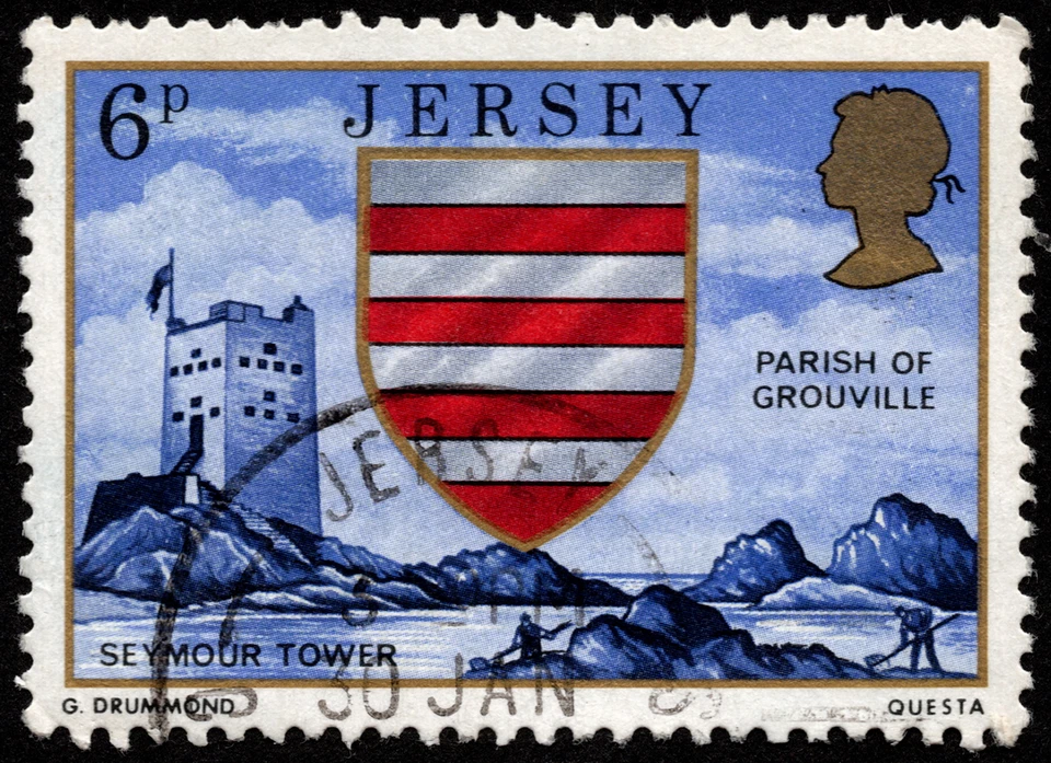 Jersey Stamp Scott #140 Used F-VF - 5p Seymour Tower Definitive Issue Nice! - Image 1 of 1