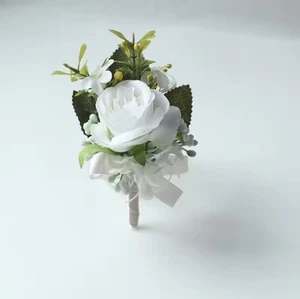 NEU Ansteckblume Herren Brosche Hochzeitsbrosche Bräutigam - Bild 1 von 1