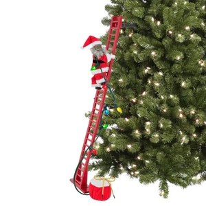 Wondershop Arrampicata Animata Babbo Natale Nero 43" Scala Musicale 15 Canzoni LED Natale - Foto 1 di 20