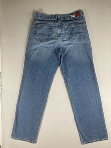 Tommy Hilfiger Men's Jeans 34x34 Blue Wide Leg Baggy Denim Flag Logo Vintage Y2K - Bild 1 von 16