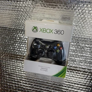 XBOX 360 WIRELESS CONTROLLER BLACK NEW STILL SEALED - Picture 1 of 6