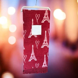 Überwurf 50 x 60 rot Eiffelturm Paris Frankreich Baumwolle - Bild 1 von 2