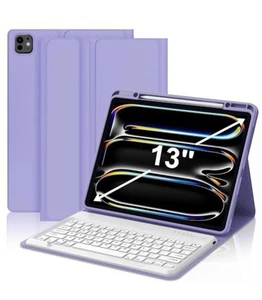Magnetic Bluetooth Keyboard Case for iPad Pro 13", Auto Sleep/Wake - Lavender - Picture 1 of 5