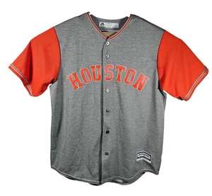 Camiseta deportiva para hombre Houston Astros grande L majestuosa base fresca gris naranja hecha en EE. UU. - Imagen 1 de 8
