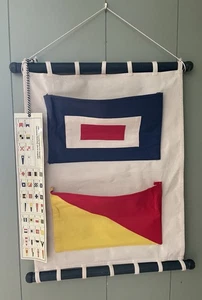 Nautical Signal Flag Wall Hanging Marine Banner Storage Pockets Boat Yacht Decor - Picture 1 of 19
