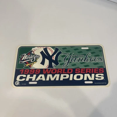 New York Yankees 1999 World Series Champions License Plate MLB - Image 1 of 4
