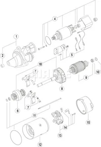 Motor de arranque Sentido de giro a la derecha (horario) MS 84 MAHLE - Imagen 1 de 9