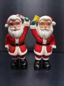 Salero y pimentero vintage de Papá Noel con campana amarilla y bastón de caramelo Japón - Imagen 1 de 8