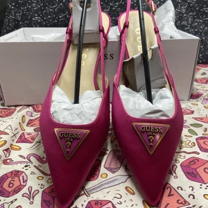 GUESS Women's Jesson 3 Pump 8.5 M Medium Pink 660 Slingback Pump Kitten Heel - Picture 1 of 14