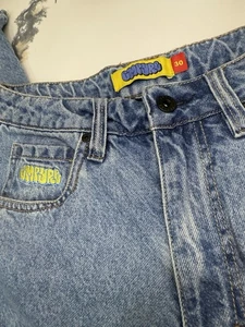 Jeans blu Empyre gamba larga e affusolata taglia 30x26 con coulisse ricamata - Foto 1 di 5