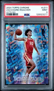 2024 Topps Chrome RC Zaccharie Risacher Lets Go PSA 9 -SSP- - Imagen 1 de 2
