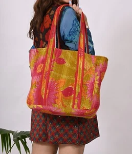 Vintage Kantha Tote Bag Cotton Shoulder Shopping Bag Recycle Vintage Tote Bags - Picture 1 of 4