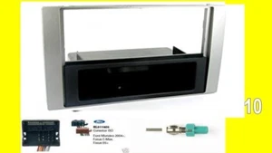 Marco Auto radio Ford Focus cmax fiesta 06> +conexiones +ad. antena 1din plata - Imagen 1 de 1