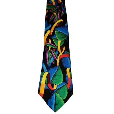 Corbata de seda Rush Limbaugh No Boundaries Collection para hombre patrón de hojas de álamo 58 pulgadas Foto 1 de 4