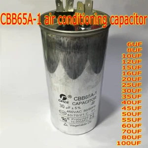 Condensador de arranque de aire acondicionado 6/8/10/35/40/60/70/80/100UF 450VAC CBB65A-1 - Imagen 1 de 1