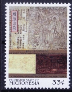 Oldest book printed on paper 868 AD, Micronesia 2000 Millennium MNH [G3] - Picture 1 of 1