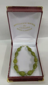 GENUINE Connemara Marble Beaded Teardrop Wire Bracelet Guaranteed Irish - Picture 1 of 3