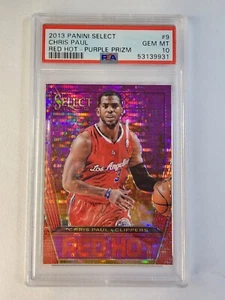 PSA 10 2013-14 Panini Select Chris Paul Red Hot Purple Prizm 38/99 #9 - Picture 1 of 2