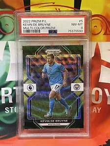 Kevin De Bruyne 2022 Prizm P/L Soccer #5 Multi-Color Prizm SSP PSA 8 Man City - Picture 1 of 2