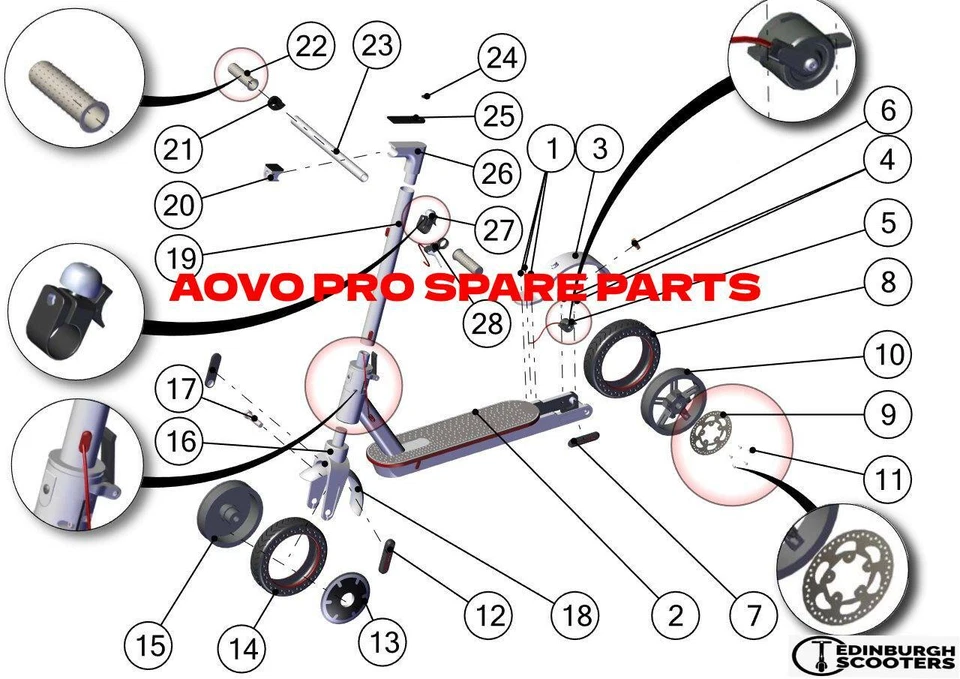 GENUINE AOVO PRO ELECTRIC SCOOTER SPARE PARTS AOVOPRO UK DEALER - Image 1 of 1