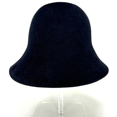 nº13 - De colección Patricia Underwood Fieltro Negro Ala Campana Alta y Lisa Sombrero Talla M Foto 1 de 4