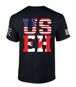 Patriot Pride US EH Funny USA Canada Annex Back Design Short Sleeve T-shirt - Picture 1 of 2