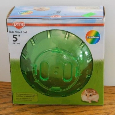 Kaytee Mini Pelota de Ejercicio Run-About de 5" para Hámster Enano, Ratones en Verde Arco Iris Foto 1 de 4